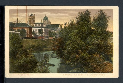 AK Neuss 1904 Erftpartie mit Blick auf Quirinusmünster