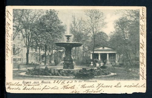 AK Neuss 1903 Brunnen In der Promeade