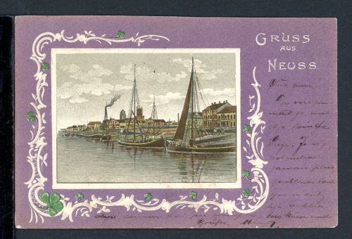 AK Neuss 1903 Reliefkarte Neusser Hafen