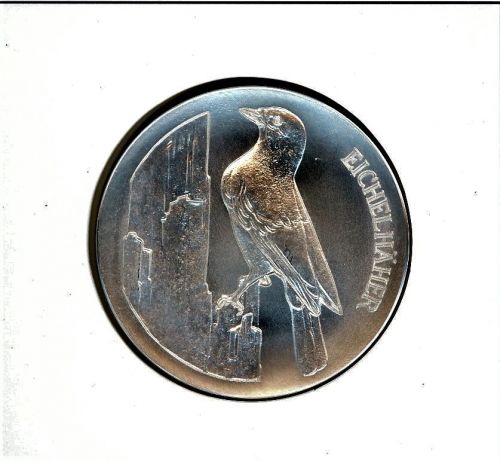 Schweiz Medaillenblatt Tiere der Heimat Eichelhäher Medaille Feinsilber