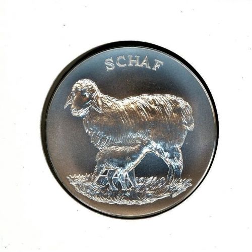 Schweiz Medaillenblatt Tiere der Heimat Schaf Medaille Feinsilber
