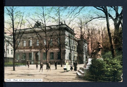 AK Neuss 1916 Post und Schwanndenkmal (Schrammdenkmal!!!)