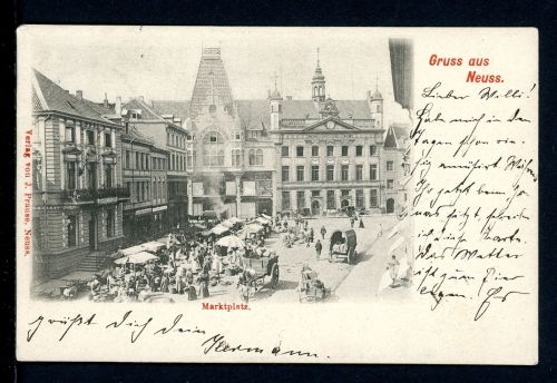 AK Neuss 1901 Markttag vor Rathaus