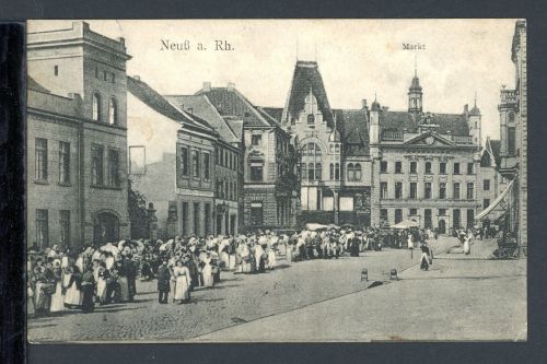 AK Neuss 1907 Markttag vor Rathaus
