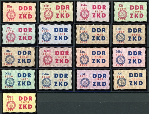 DDR Dienstmarken ZKD MiNr. C 16-30, Satz komplett postfrisch