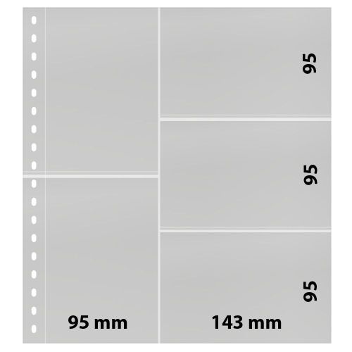 Lindner Klarsichthüllen mit 5 Taschen für Postkarten 826P (10er Pack) Neu