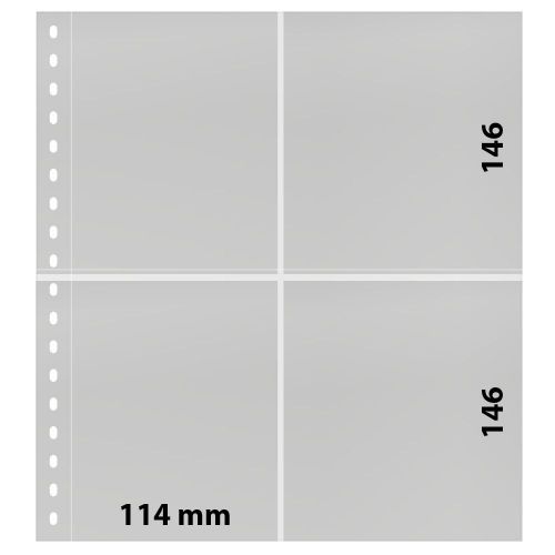 Lindner Klarsichthüllen mit 4 Taschen für Postkarten 829P (10er Pack) Neu