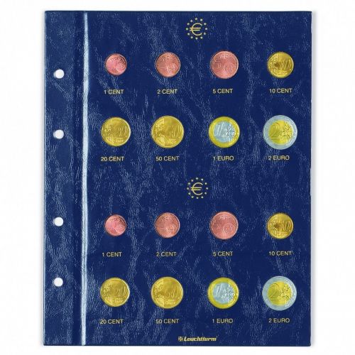 Leuchtturm Münzblätter VISTA für Euro-Kursmünzensätze (2er Pack) 315537 Neu