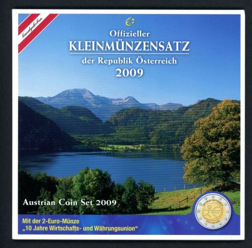 Österreich 2009 Kursmünzensatz/ KMS im Folder, handgehoben