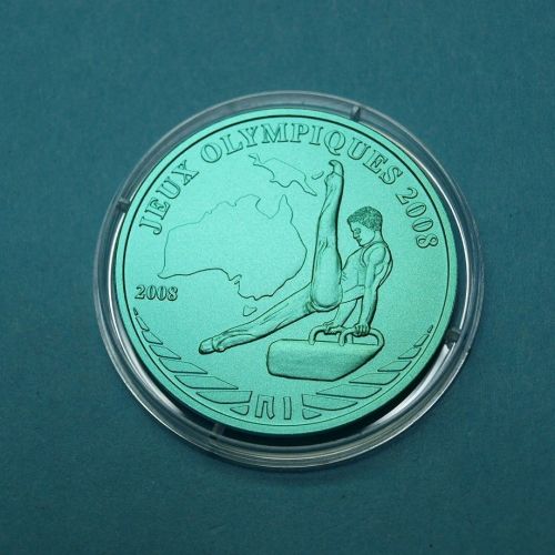 Ruanda 2008 500 Francs Olympiade Peking 1/2 Unze Niob, Zertifikat ST