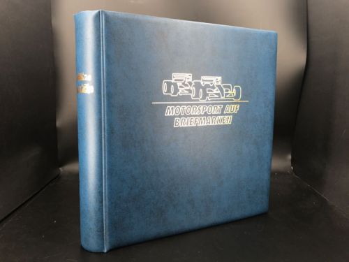 Lindner Ringbinder Blau 1102Y-B (Motorsport auf Briefmarken) neuwertig