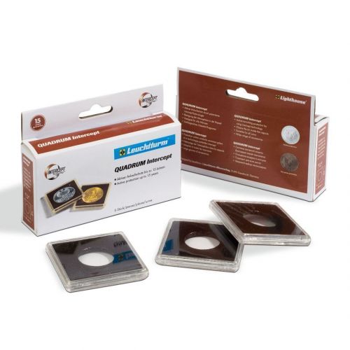 Leuchtturm Münzkapseln QUADRUM Intercept 15 mm (6er Pack) 344140 Neu