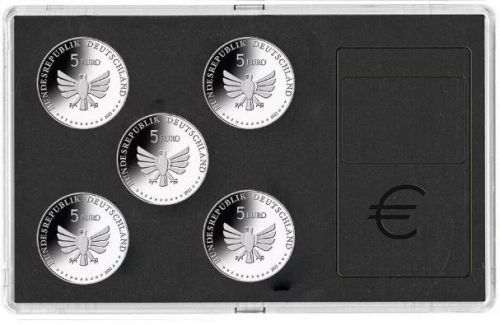 Safe Münzetui aus Acryl für 5x 5 Euro-Münzen Nr. 7941 Neu