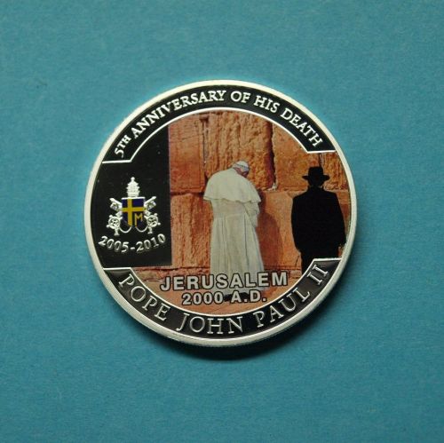 Palau 2010 1 Dollar Johannes Paul II. in Jerusalem Cu versilbert PP