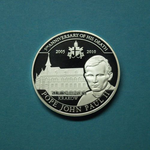 Palau 2010 1 Dollar Johannes Paul II. Priesterseminar Cu versilbert PP