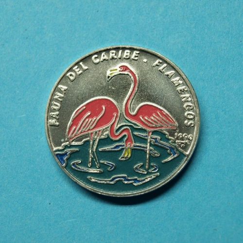 Kuba 1994 1 Peso "Flamingos" in Farbe