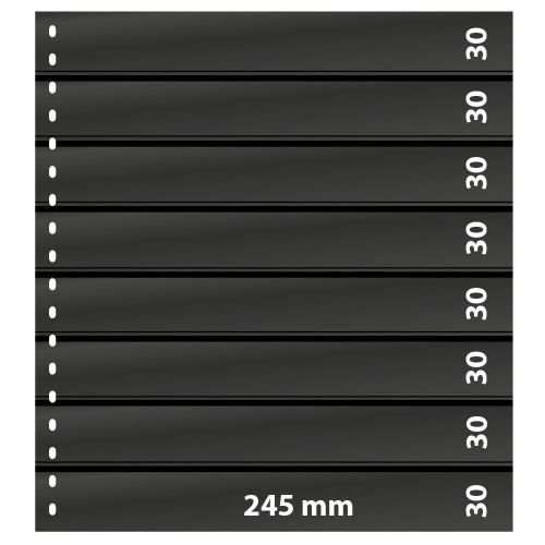 Lindner Einsteckblätter Omnia schwarz 8 Streifen 08P (10er Packung) Neu