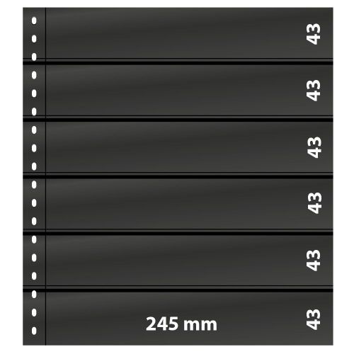 Lindner Einsteckblätter Omnia schwarz 6 Streifen 06P (10er Packung) Neu