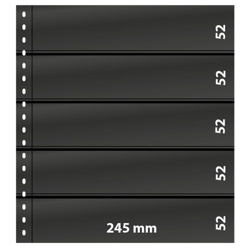 Lindner Einsteckblätter Omnia schwarz 5 Streifen 05P (10er Packung) Neu