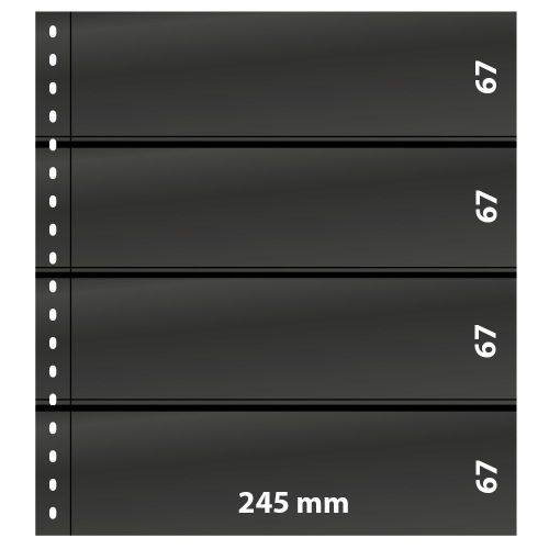 Lindner Einsteckblätter Omnia schwarz 4 Streifen 04P (10er Packung) Neu