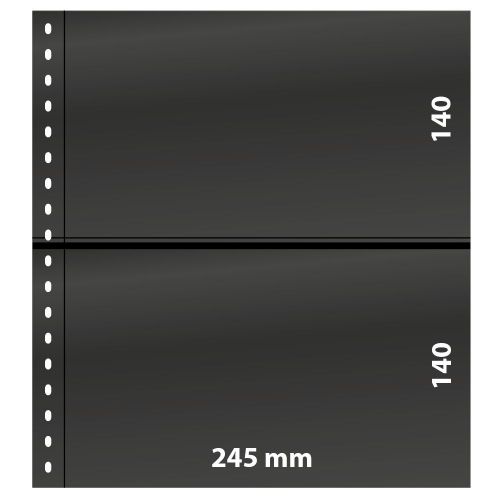 Lindner Einsteckblätter Omnia schwarz 2 Streifen 02P (10er Packung) Neu