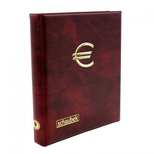Schaubek Ringbinder rot "Genius" mit Goldprägung Euro MZ9301, leer Neu