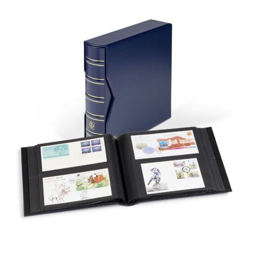 Leuchtturm Album für 200 FDC's oder Briefe DIN Lang, blau 354422 Neu