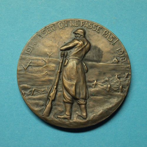 Belgien Bronzemedaille Yser on ne passe pas! 1914-1918 1. Weltkrieg ST