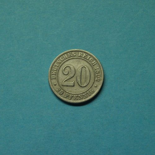 Kaiserreich 1892 A 20 Pfennig großer Adler