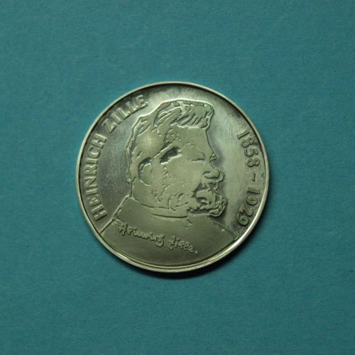 Medaille Heinrich Zille 1858-1929, Sterlingsilber
