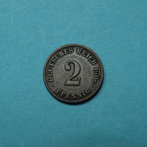 Kaiserreich 1906 J 2 Pfennig großer Adler