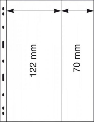 Lindner UNIPLATE Blätter Glasklar mit 2 Streifen, vertikal 082 (5er Pack) Neu