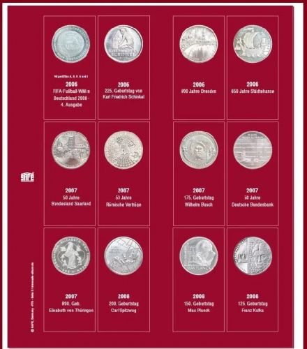 Safe Premium Münzblatt für 10€-Münzen der Jahre 2008-2010 Nr. 7342-4 Neu