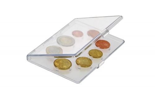 Safe Münzetui Transparent für 1x 1 Euro-Satz (1 Cent bis 2 Euro) Nr. 7913 Neu