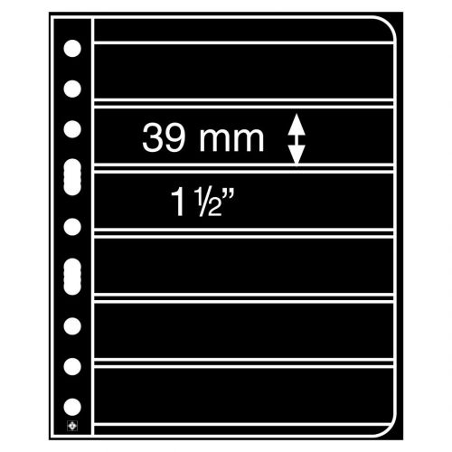 Leuchtturm Hüllen Schwarz Vario Plus 6S (5er Pack) 303128 Neu