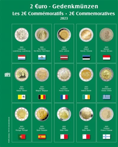 Safe Premium Münzblatt für 2€-Münzen des Jahres 2023 Nr. 7341-34 Neu