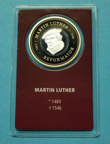 Medaille Martin Luther Silber, CU vergoldet PP