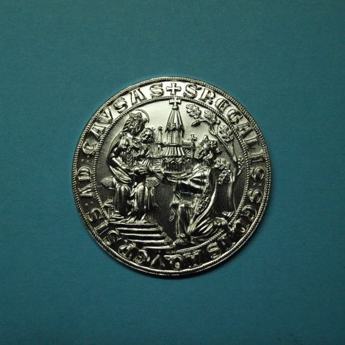 Medaille Abguß des Karlssiegel der Stadt Aachen f. 25 Jährige Dienste ST