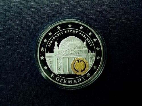 Medaille 10 Jahre Europa -Germany- versilbert, teilvergoldet PP