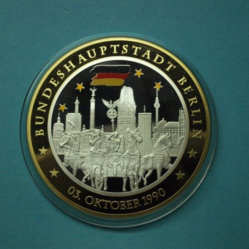 Gigant Prägung 2012 Bundeshauptstad Berlin CU versilbert teilvergoldet PP