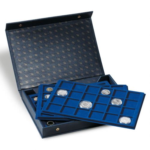 Leuchtturm Münzkassette TABLO mit 4 Tableaus (L-Format), blau 330921 Neu