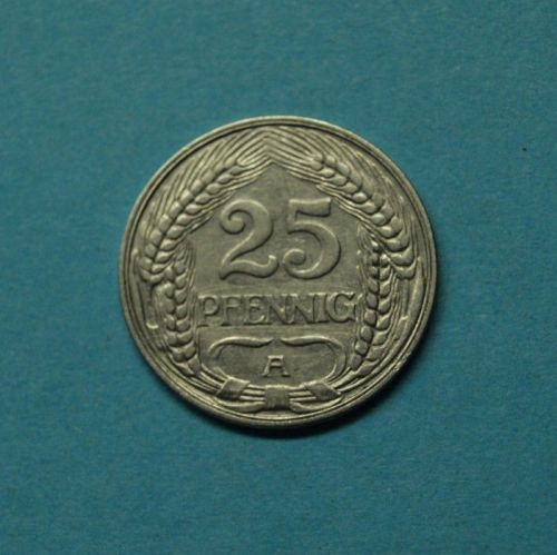 Kaiserreich 1912 A 25 Pfennig