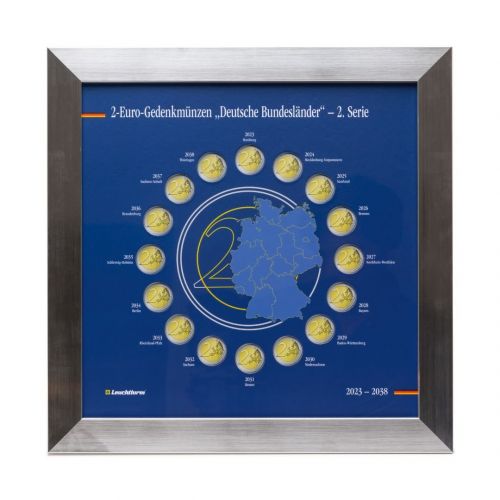 Leuchtturm Präsentationsrahmen für 2 Euro Dt. Bundesländer, Teil 2 369200 Neu