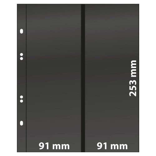 Lindner Multi Collect Blätter, 2 vert. Streifen, schwarz MU1317 (20 Bl.) neuwertig