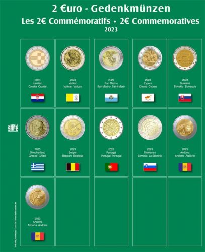 Safe Premium Münzblatt für 2€-Münzen des Jahres 2023 Nr. 7341-35 Neu