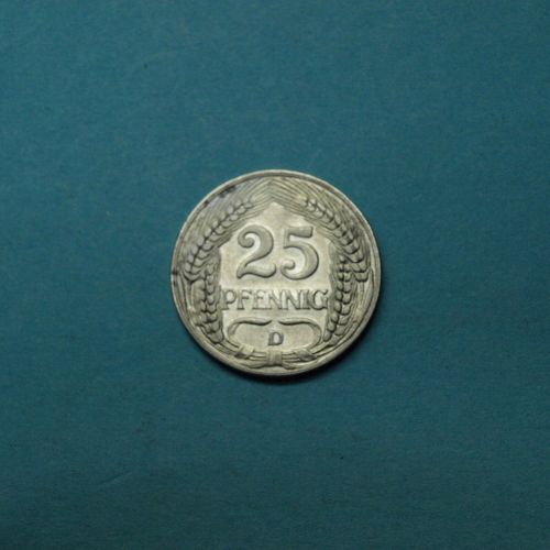 Kaiserreich 1909 D 25 Pfennig