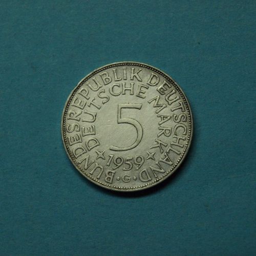 Bund 1959 G 5 Mark (Silberadler)