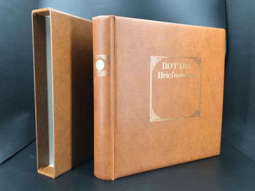 Lindner Ringbinder-Set Hellbraun (Rotary Briefmarken) 1122-H neuwertig