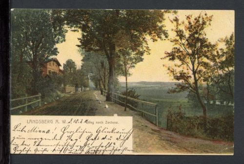 AK Landsberg 1902 Weg nach Zechow