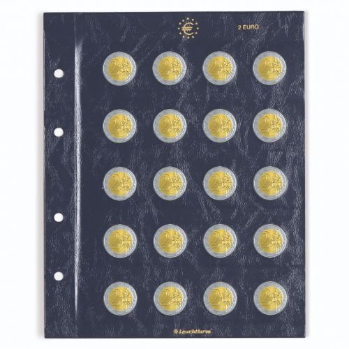 Leuchtturm Münzblätter VISTA für 2 Euro Münzen (2er Pack) 312494 Neu